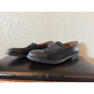 Bruno Magli Black Suede Leather Loafer Dress Shoes Made in Italy Mens